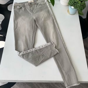 PACSUN High-Waist Gray Racer-Stripe Jeans